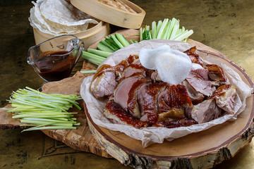 Peking duck on wooden Board