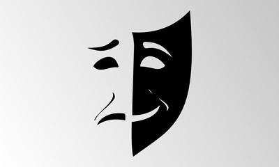 Theater mask isolated illustration character tragedy comedy