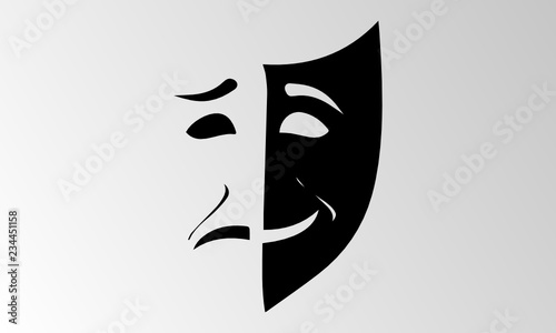 Cuadros en Lienzo Theater mask isolated illustration character tragedy comedy