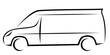 Dynamic vector illustration of a van as a logo for delivery or courier company