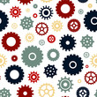 © kolibrico - Vector seamless pattern with different gears. Gears background.