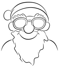 Poster - smiling cartoon santa claus with sunglasses