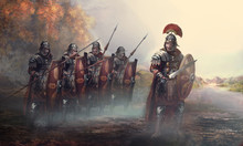 Roman Soldiers And Their General	