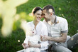 © Studio Peace - Portrait Beautiful Mother, Father And Baby outdoors. Happy family on a summer meadow