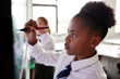 © Monkey Business - Female High School Students Wearing Uniform Using Interactive Whiteboard During Lesson
