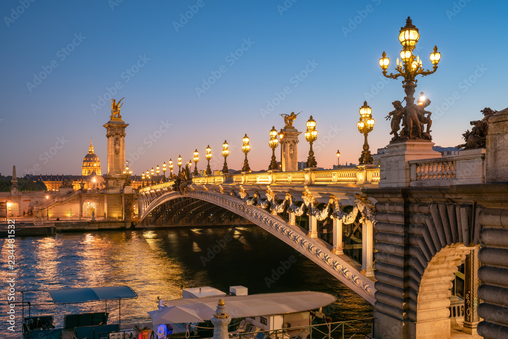 Pont Alexandre III w Paryżu, Francja - obrazy, fototapety, plakaty 