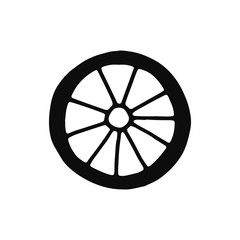 Poster - car wheel silhouette vector. isolated object