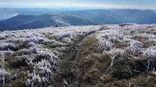 Fotografía A frosty autumn view of the Appalachian Trail in Tennessee.