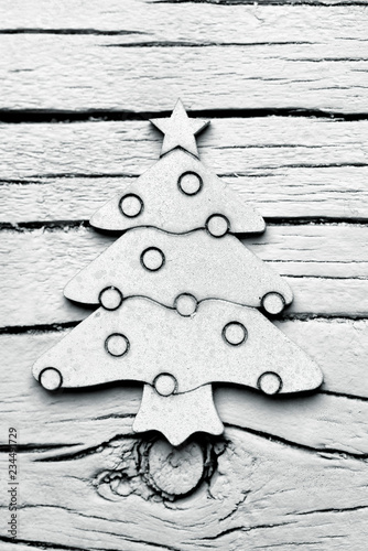 Fotografia, Obraz white christmas tree on a white background