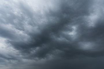 Wall Mural - storm clouds dramatic with black clouds and moody sky, motion dark sky before rainy