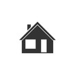 © Halyna - Home. Black Icon Flat on white background