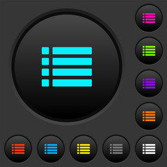 Poster - Unordered list dark push buttons with color icons