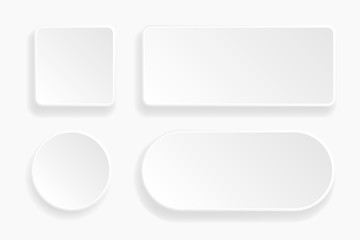 Poster - Web embossed 3d buttons. White blank 3d icons