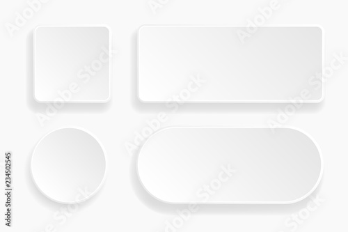 Fotografía Web embossed 3d buttons. White blank 3d icons