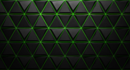 Wall Mural - black background texture with green lines. 3d rendering.