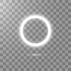 Wall Mural - white round frame. shining circle banner. vector illustration