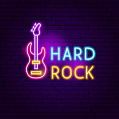 Poster - Hard Rock Neon Sign