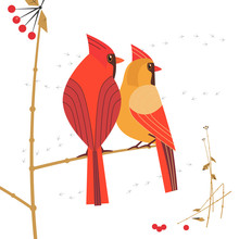 Red Cardinal Bird Icon