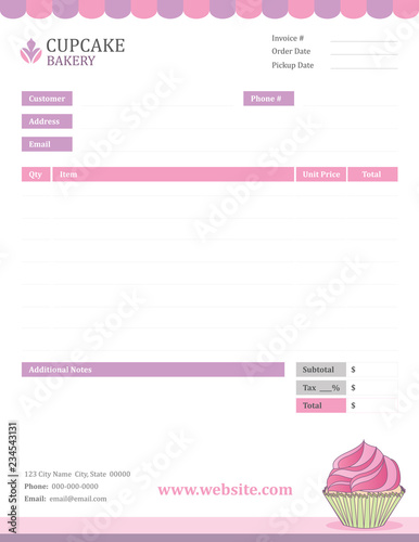 Bakery Invoice Template Buy This Stock Vector And Explore