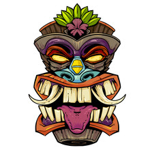 Tiki Mask Head With Tongue