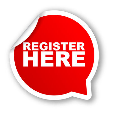 red vector banner register here