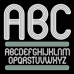Poster - Vector funky upper case English alphabet letters collection, can be used in poster art creation for discotheque of 70s and 80s