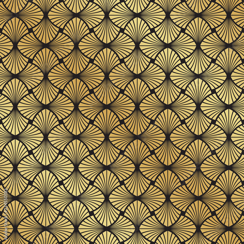 seamless-art-deco-black-and-gold-leaf-fan-pattern-background
