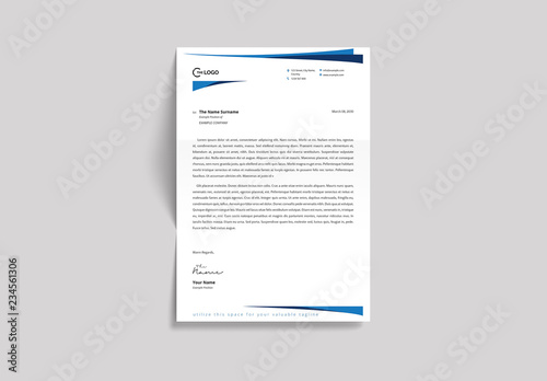 letterhead layout with blue curves buy this stock template letterheads layout