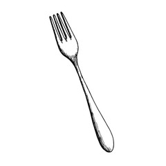 Wall Mural - fork sketch vector cutlery. isolated object