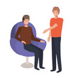 © Grgroup - men sitting in chair avatar character