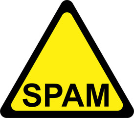 Sticker - Warning sign with spam text