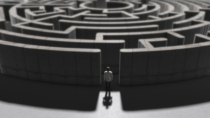 Mental health maze confusion depression stress and anxiety 3d render
