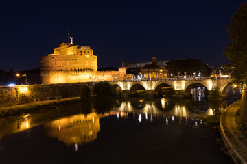 Wall Mural - Panorama with Saint Angelo castle and bridge