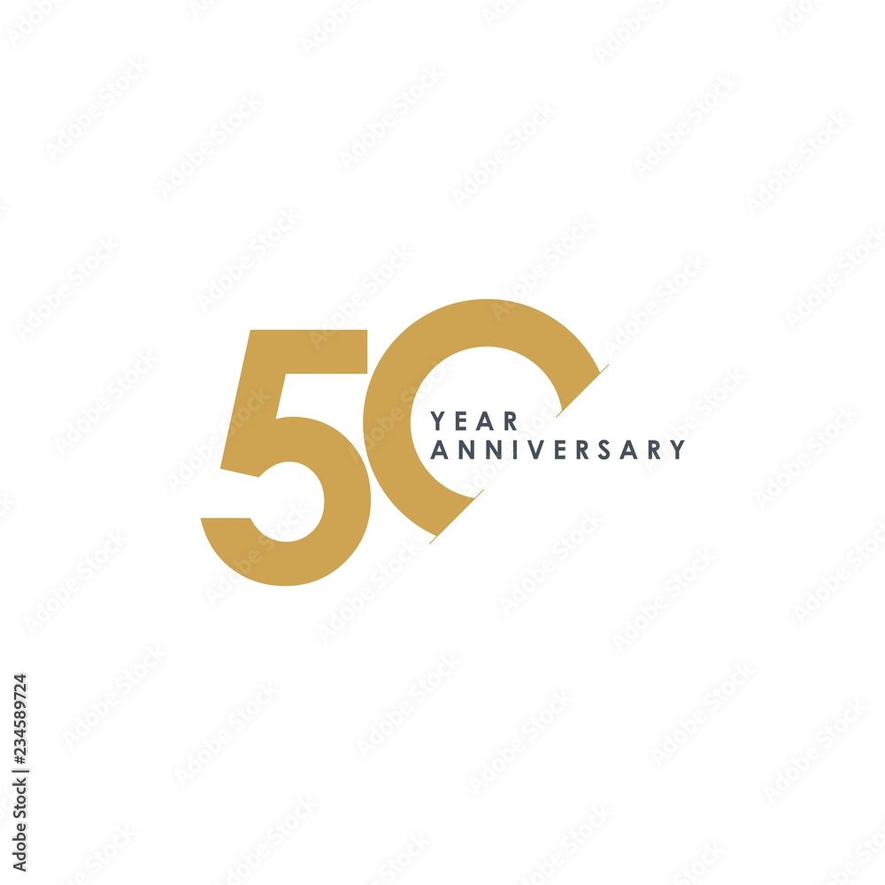50 Year Anniversary Vector Template Design Illustration - obrazy, fototapety, plakaty 