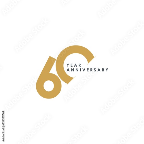 Photographie 60 Year Anniversary Vector Template Design Illustration