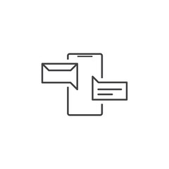 Aufkleber - communication, email, phone icon. Element of marketing and advertising icon for mobile concept and web apps. Thin line communication, email, phone icon can be used for web