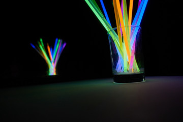 Arrangement of glow sticks 