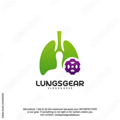 Lungs Gear Logo Designs Vector Lungs With Gear Designs Template