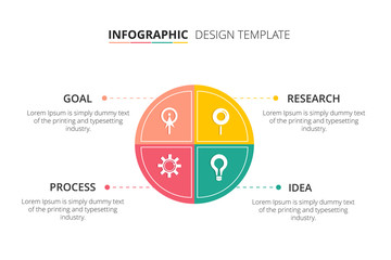 Wall Mural - Process infographic template design with 4 steps - Vector Illustration 