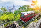 Fototapeta  - View of Victoria Peak Tram in Hong Kong.