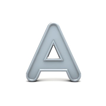 Letter A beveled capital letter. 3D Rendering