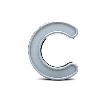 Letter C beveled capital letter. 3D Rendering