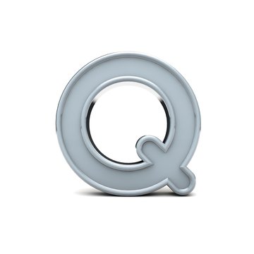 Letter Q beveled capital letter. 3D Rendering
