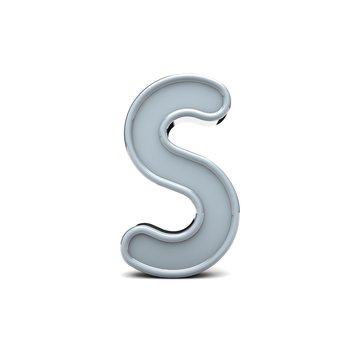 Letter S beveled capital letter. 3D Rendering
