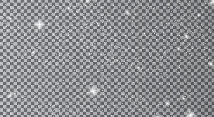 realistic starry sky with bright stars on a transparent sky. vector illustration