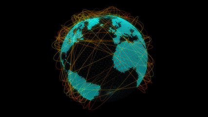 Aufkleber - Global communication network concept.