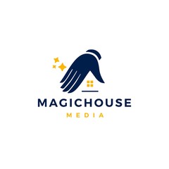 Sticker - magic house logo vector icon illustration