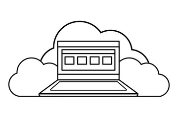 technology laptop cartoon
