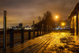 Fototapeta  - empty embankment late at night