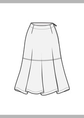Wall Mural - SKIRT Fashion technical drawings vector template